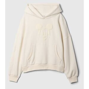 NEW NWT Gap x Disney Mickey Cream Hoodie Size 6/7 Minimalist Neutral Pullover